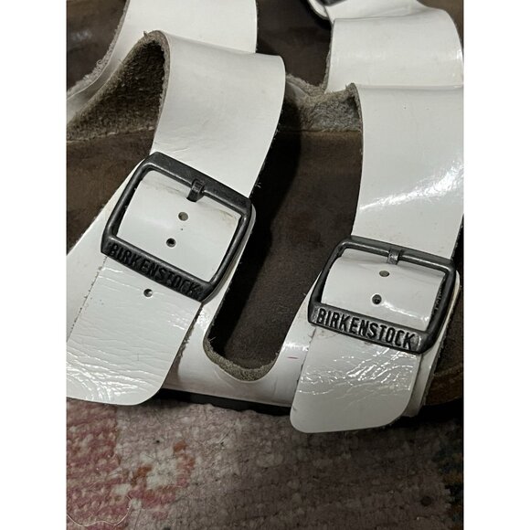 White Patent Leather Arizona Birkenstocks Size 37 EU 6 US Wide - Picture 5 of 12